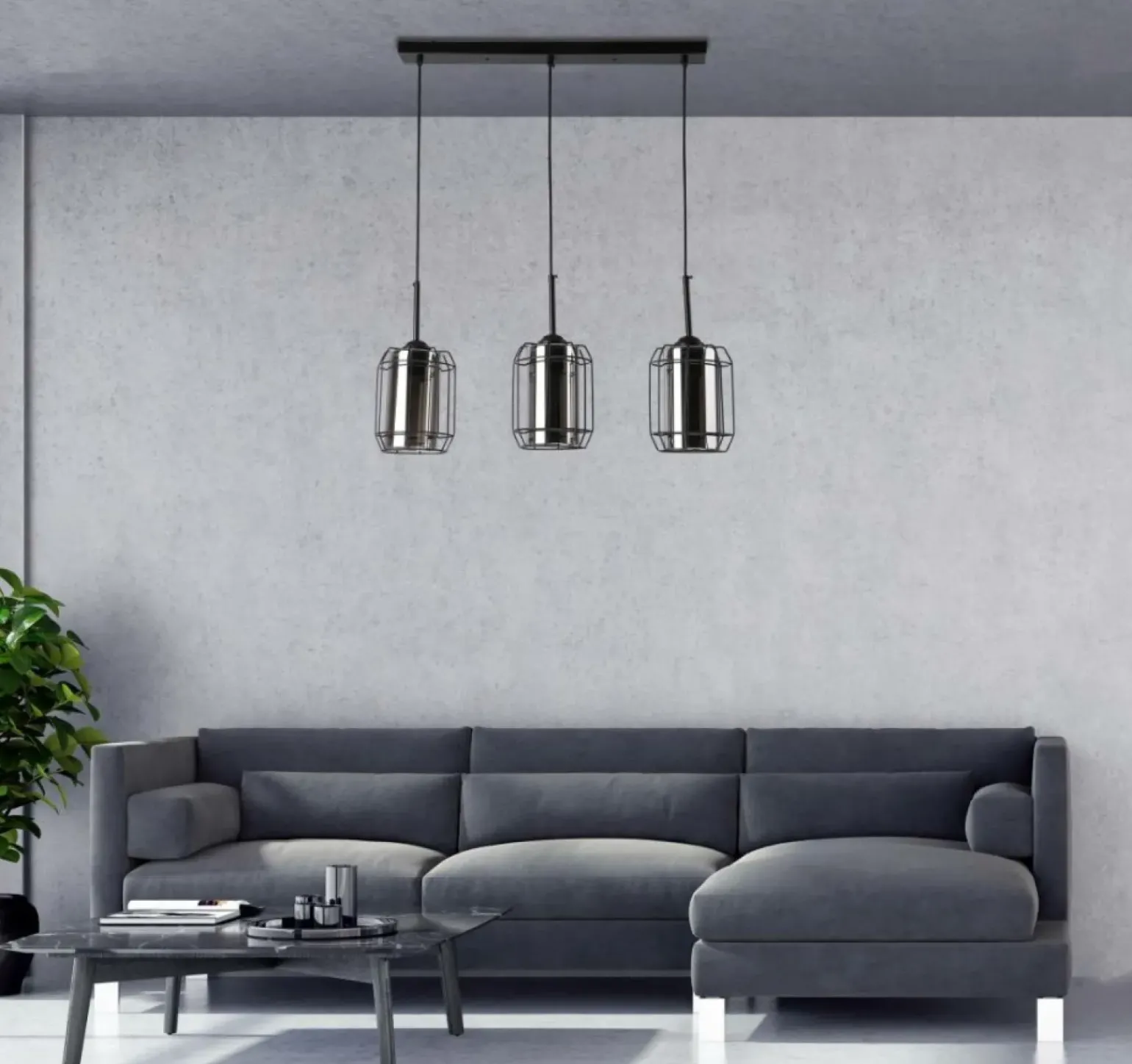 Store Potrójna lampa wisząca na listwie, do kuchni 33-08435 z serii JONERA Żyrandole Nowoczesne