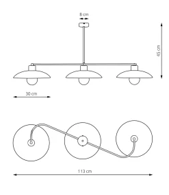 Sklep Kaja Potrójna lampa wisząca nad wyspę 1354/3 FOSTER 3 WHITE | Kaja