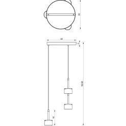 Store Potrójna lampa wisząca w czarno-złotym kolorze MLP7762 z serii ARENA | Kaja Oświ Żyrandole Nowoczesne