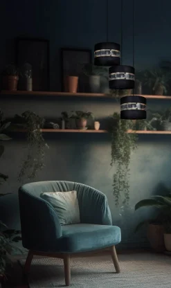 Sklep Kaja Potrójna lampa wisząca, w kolorze czerni i złota K-5202 z serii NICEA