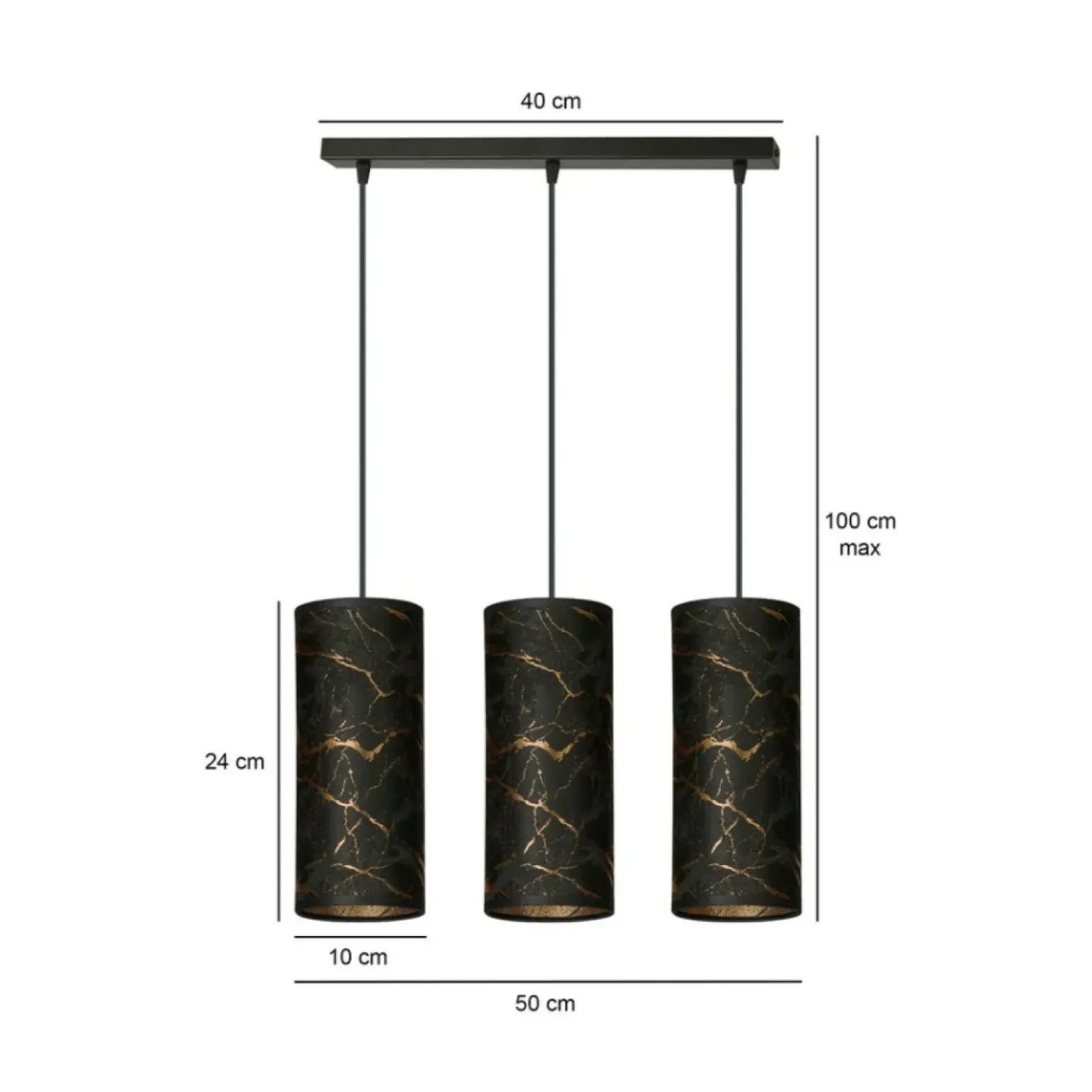 Best Potrójna lampa wisząca z abażurami 1056/3 KARLI | Kaja Oświetlenie Żyrandole Nowoczesne