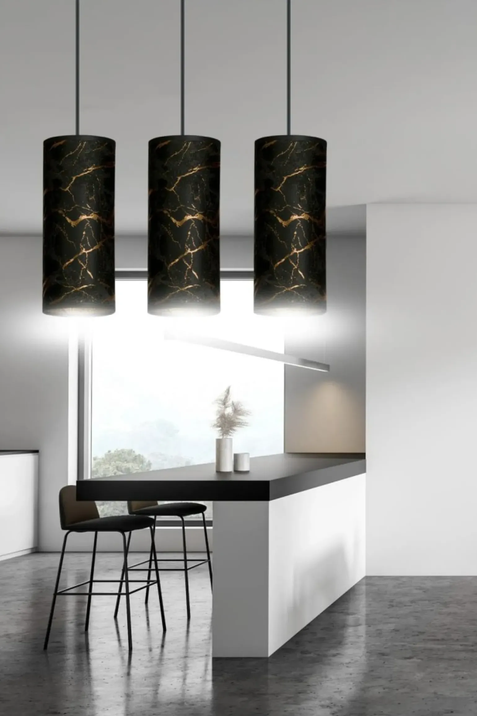 Best Potrójna lampa wisząca z abażurami 1056/3 KARLI | Kaja Oświetlenie Żyrandole Nowoczesne