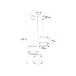Sklep Kaja Potrójna lampa wisząca z abażurami, do salonu K-5232 z serii GATO
