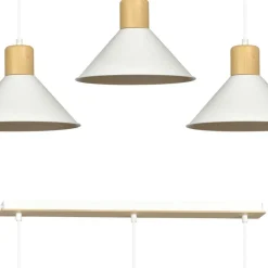 Best Potrójna lampa wisząca z dodatkami drewna 1045/3 ROWEN | Kaja Żyrandole Nowoczesne