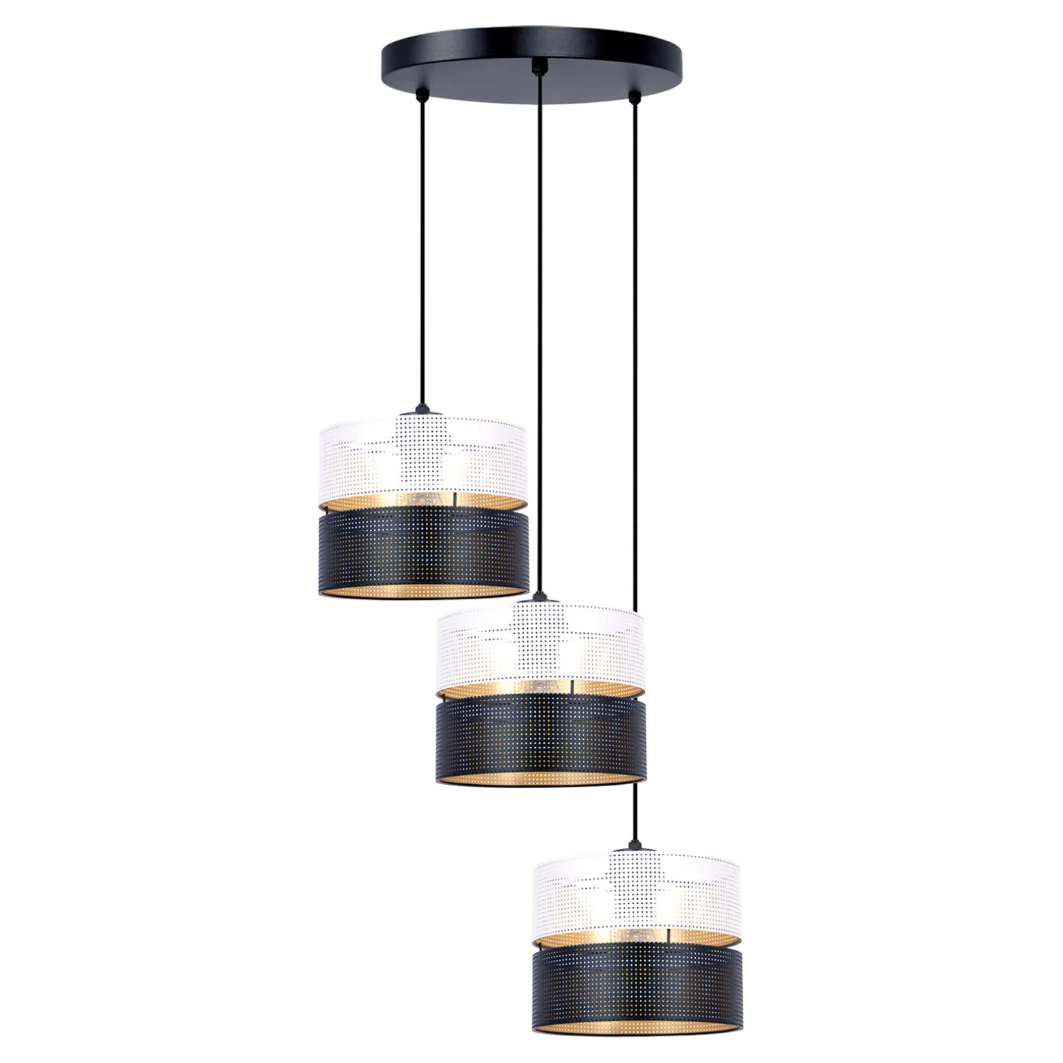 Sklep Kaja Potrójna lampa wisząca z dwukolorowymi abażurami K-5292 z serii VEGA