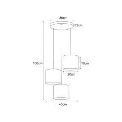 Sklep Kaja Potrójna lampa wisząca z dwukolorowymi abażurami K-5292 z serii VEGA