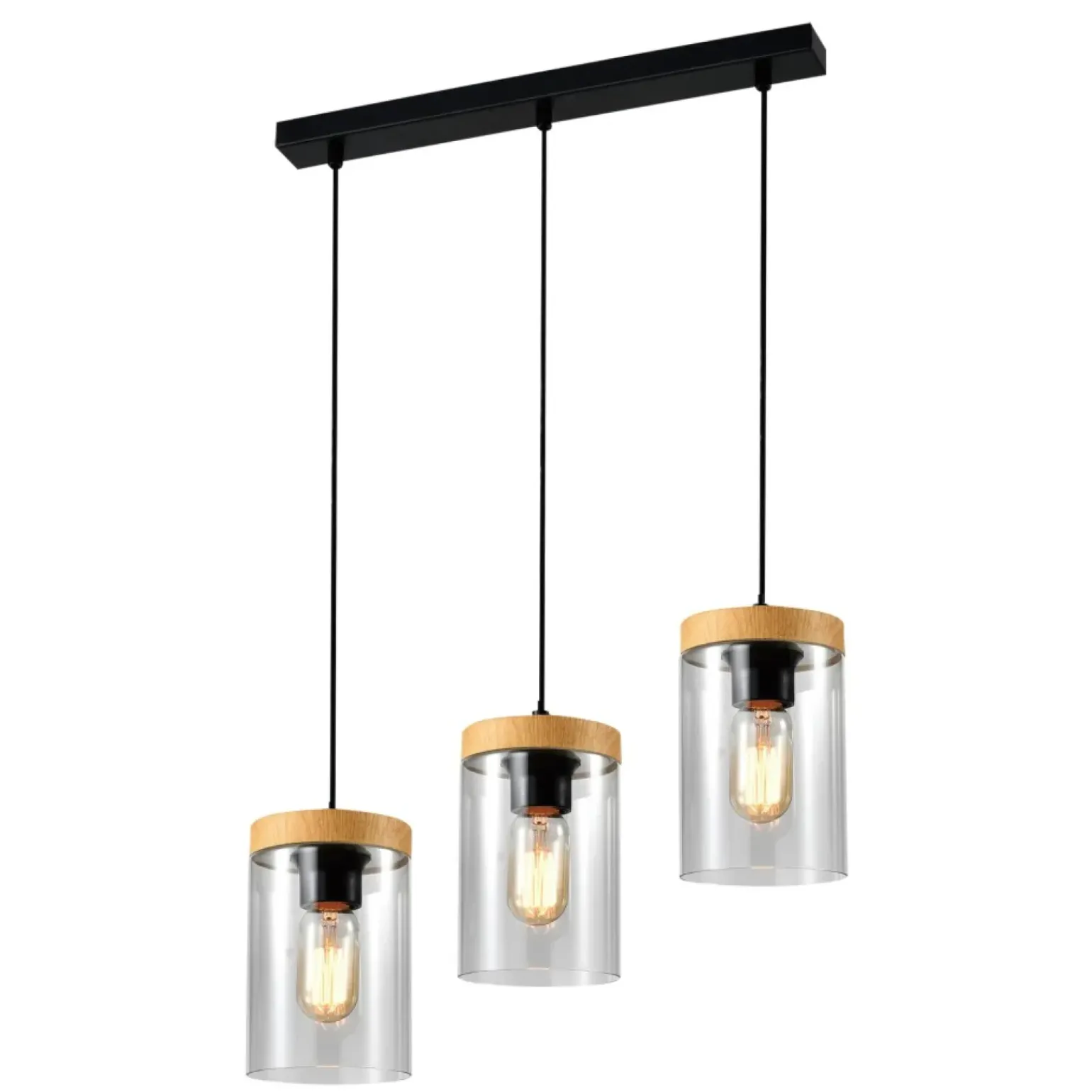 Hot Potrójna lampa wisząca ze szklanymi tubami 33-22004 z serii WELS | Kaja Oświetle Żyrandole Nowoczesne