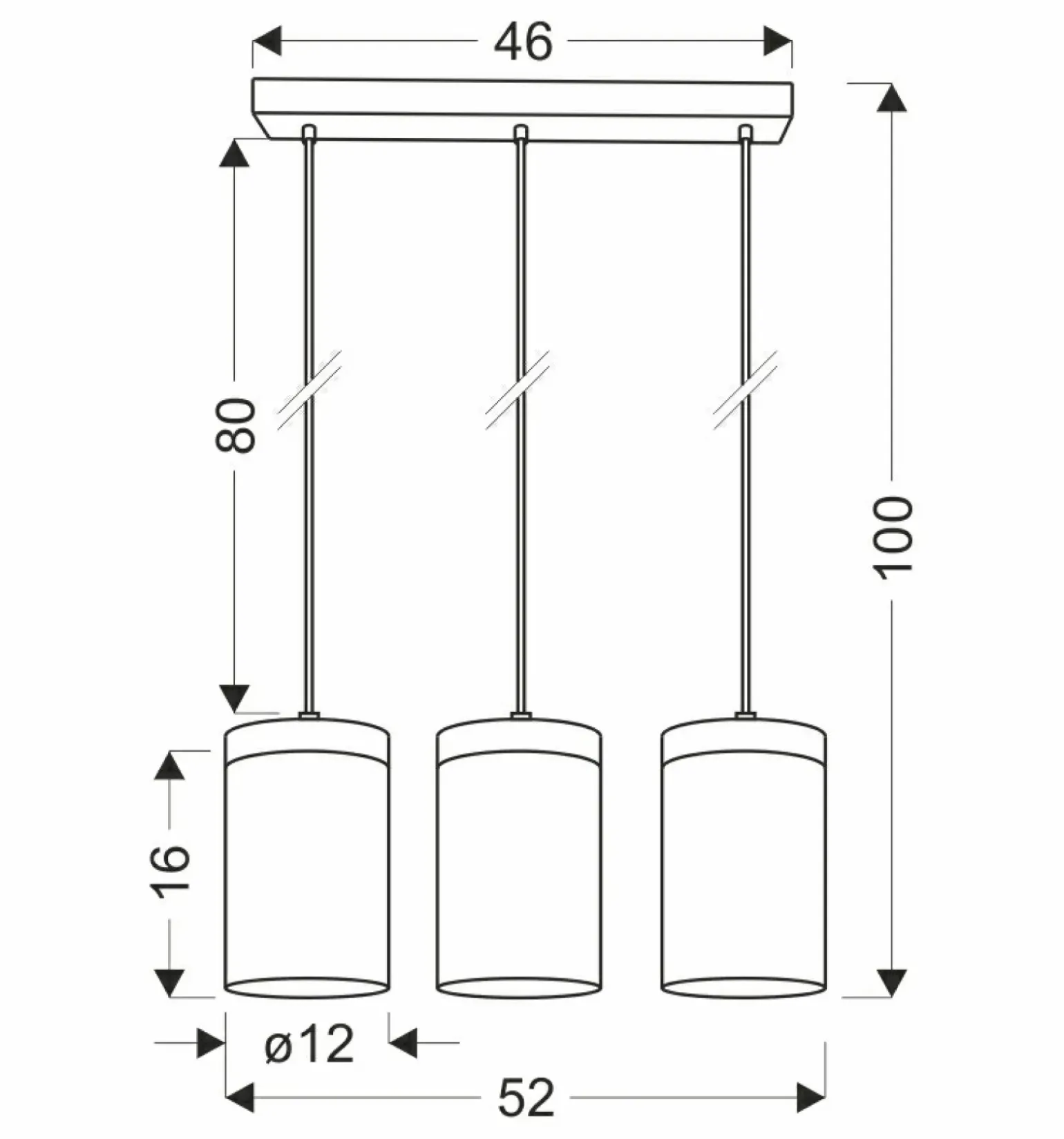 Hot Potrójna lampa wisząca ze szklanymi tubami 33-22004 z serii WELS | Kaja Oświetle Żyrandole Nowoczesne