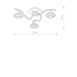 Sklep Kaja Potrójna lampa z kryształowymi kloszami 4652 TESALLI | Kaja