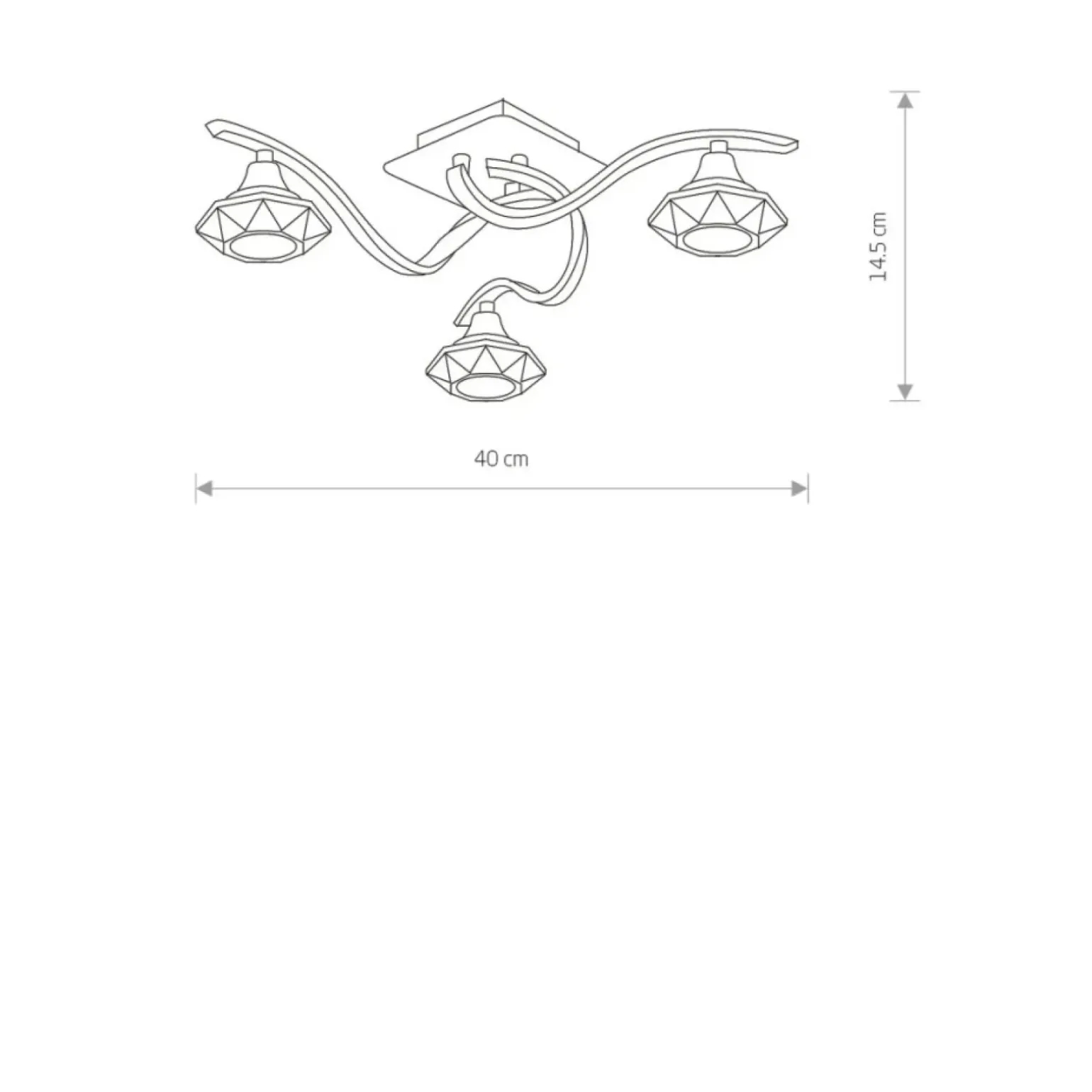 Sklep Kaja Potrójna lampa z kryształowymi kloszami 4652 TESALLI | Kaja