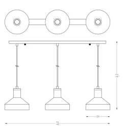 Discount Potrójna listwa wisząca, do salonu nad stół A8016S-3A z serii SIGMA Żyrandole Nowoczesne