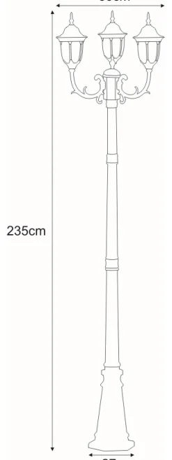 Sklep Kaja Potrójna zewnętrzna lampa K-7007A2/3N CZ/ZŁ VASCO | Kaja Oświetlenie