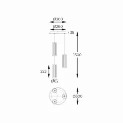 Hot Potrójna, złota lampa wisząca do salonu MD3147-3A-3GT CALLY | Kaja Żyrandole Nowoczesne