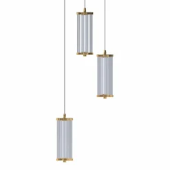 Hot Potrójna, złota lampa wisząca do salonu MD3147-3A-3GT CALLY | Kaja Żyrandole Nowoczesne