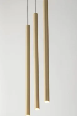 Shop Potrójna, złota lampa wisząca na listwie SIG 33403 - SOPEL PROSTY Żyrandole Nowoczesne