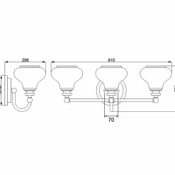 Sklep Kaja Potrójny kinkiet, kolor mosiądzu HK-AINSLEY3-BATH-BB z serii AINSLEY