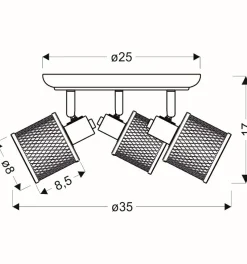 Best Potrójny reflektor na okrągłej podstawie 98-83098 z serii CANABERA Żyrandole Nowoczesne