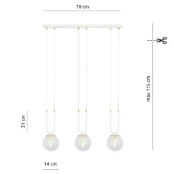 Best Potrójny zwis na listwie, nad wyspę kuchenną 1116/3 GLAM | Kaja Żyrandole Nowoczesne