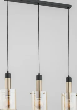 Cheap Potrójny zwis z barwionymi na złoto kloszami AL 62168 | Kaja Żyrandole Nowoczesne