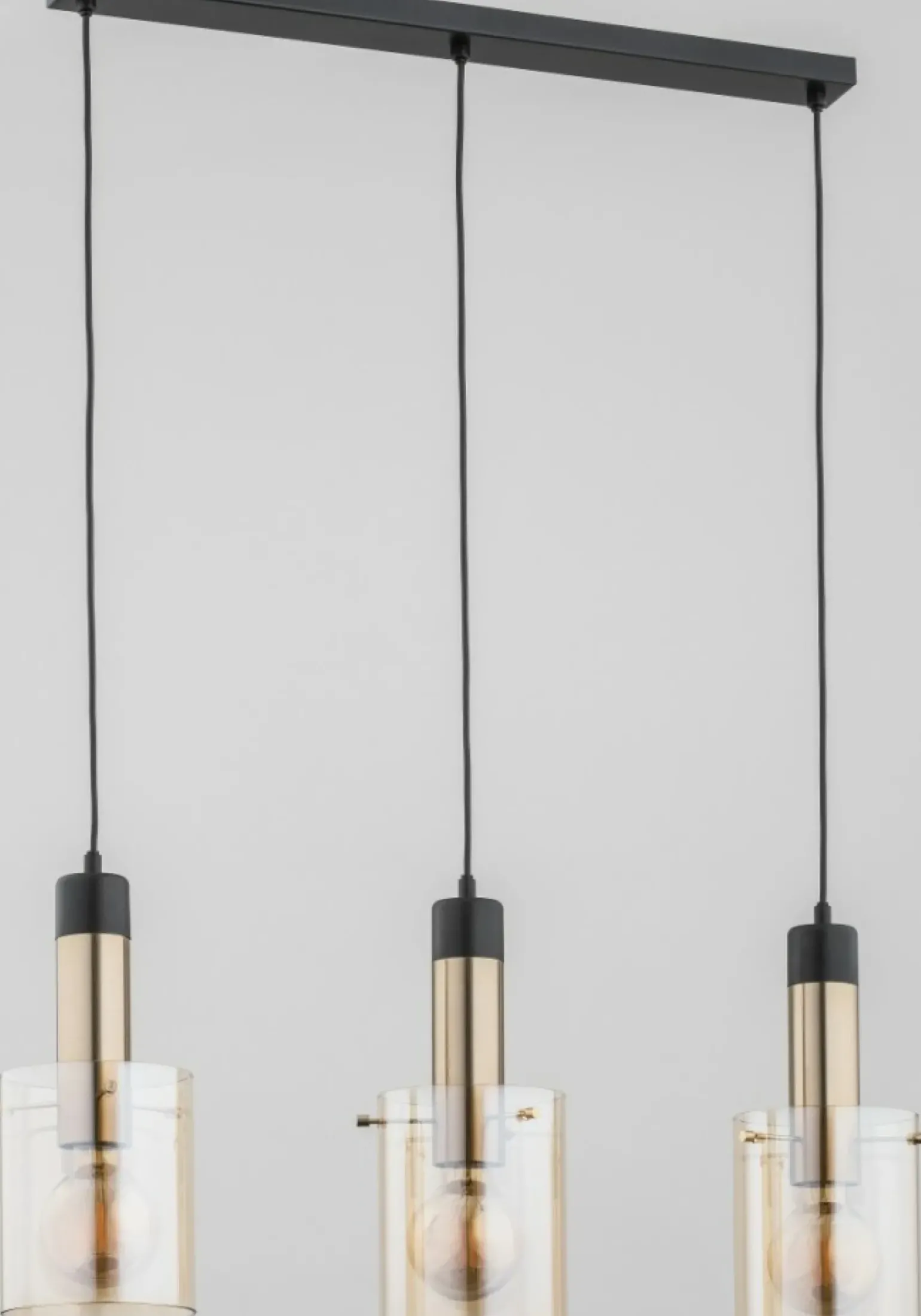 Cheap Potrójny zwis z barwionymi na złoto kloszami AL 62168 | Kaja Żyrandole Nowoczesne