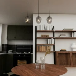 New Potrójny zwis z ciemnymi kloszami na listwie 680/3 ISTAR | Kaja Żyrandole Nowoczesne