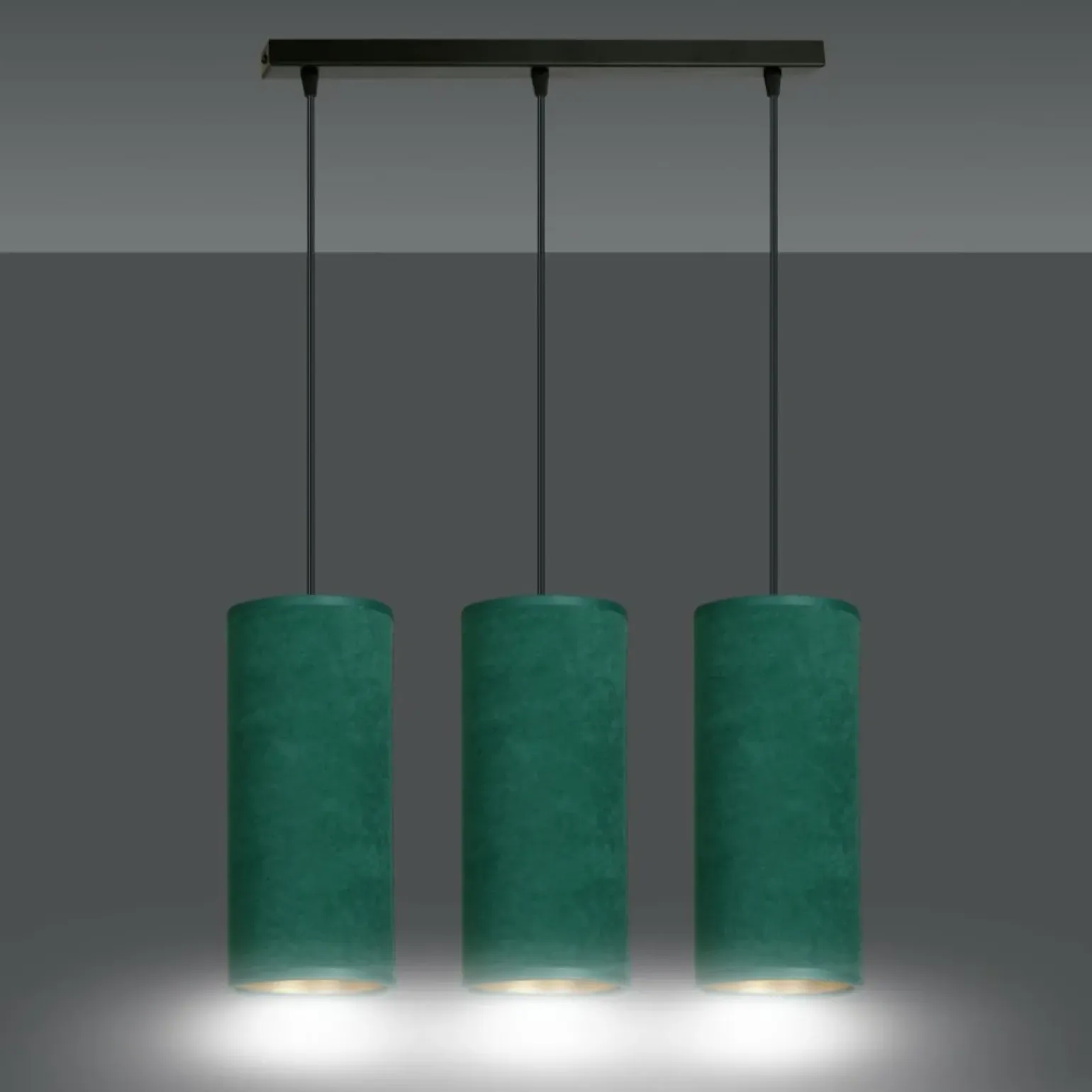 Online Potrójny zwis z zielono-złotymi zwisami 1058/3 BENTE | Kaja Żyrandole Nowoczesne