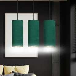 Online Potrójny zwis z zielono-złotymi zwisami 1058/3 BENTE | Kaja Żyrandole Nowoczesne