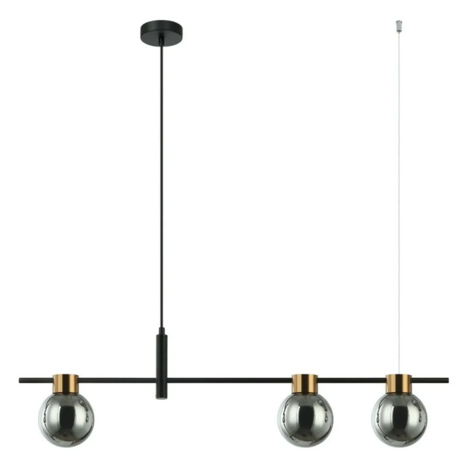 Store Pozioma lampa wisząca do salonu PND-5225-3-BK-SG z serii BLETTER Żyrandole Nowoczesne