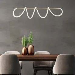 Online Pozioma lampa wisząca LED nad wyspę kuchenną 20006PM-GD BALBO | Kaja Żyrandole Nowoczesne