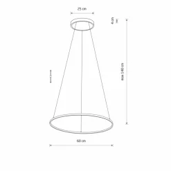 Store Pozioma, ledowa lampa wisząca 3000K ⌀60cm 10812 CIRCOLO LED | Kaja Żyrandole Nowoczesne