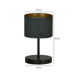 Sklep Kaja Prosta, czarna lampka stołowa na szafkę nocną 1054/LN1 HILDE | Kaja