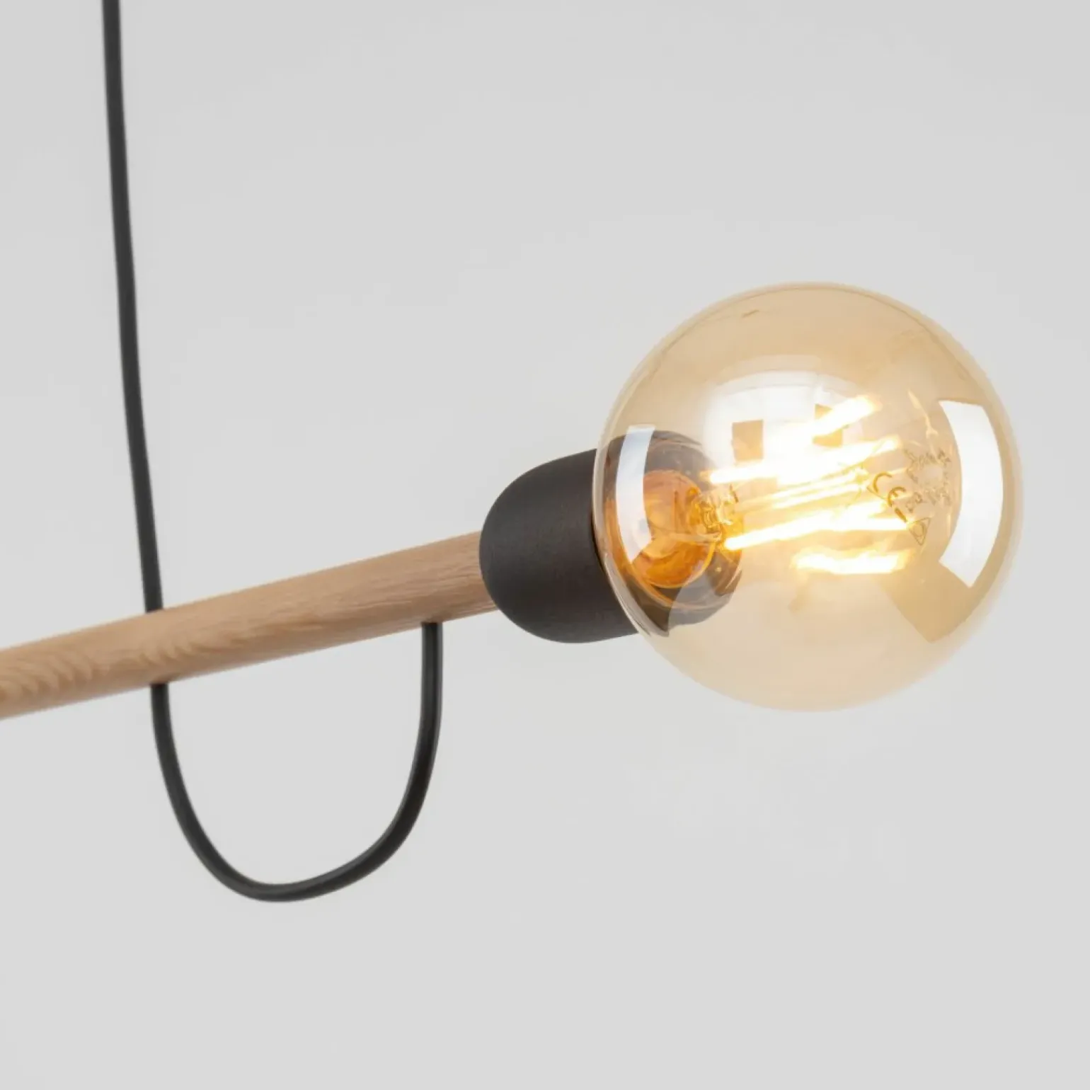 Cheap Prosta, drewniana lampa wisząca do sypialni TK 4951 z serii HELIX WOOD Żyrandole Nowoczesne