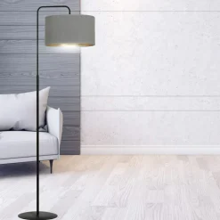 Sklep Kaja Prosta lampa podłogowa z szarym abażurem 1050/LP1 HILDE | Kaja