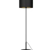Sklep Kaja Prosta lampa stojąca, czarno-złoty abażur LX 3498 ARDEN | Kaja