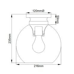Sklep Kaja Prosta lampa sufitowa, kula FE-TABBY-F-BB z serii TABBY