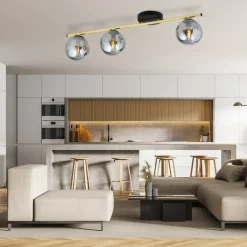 Best Prosta lampa sufitowa z grafitowymi kloszami 1250/3 z serii MONZA Żyrandole Nowoczesne