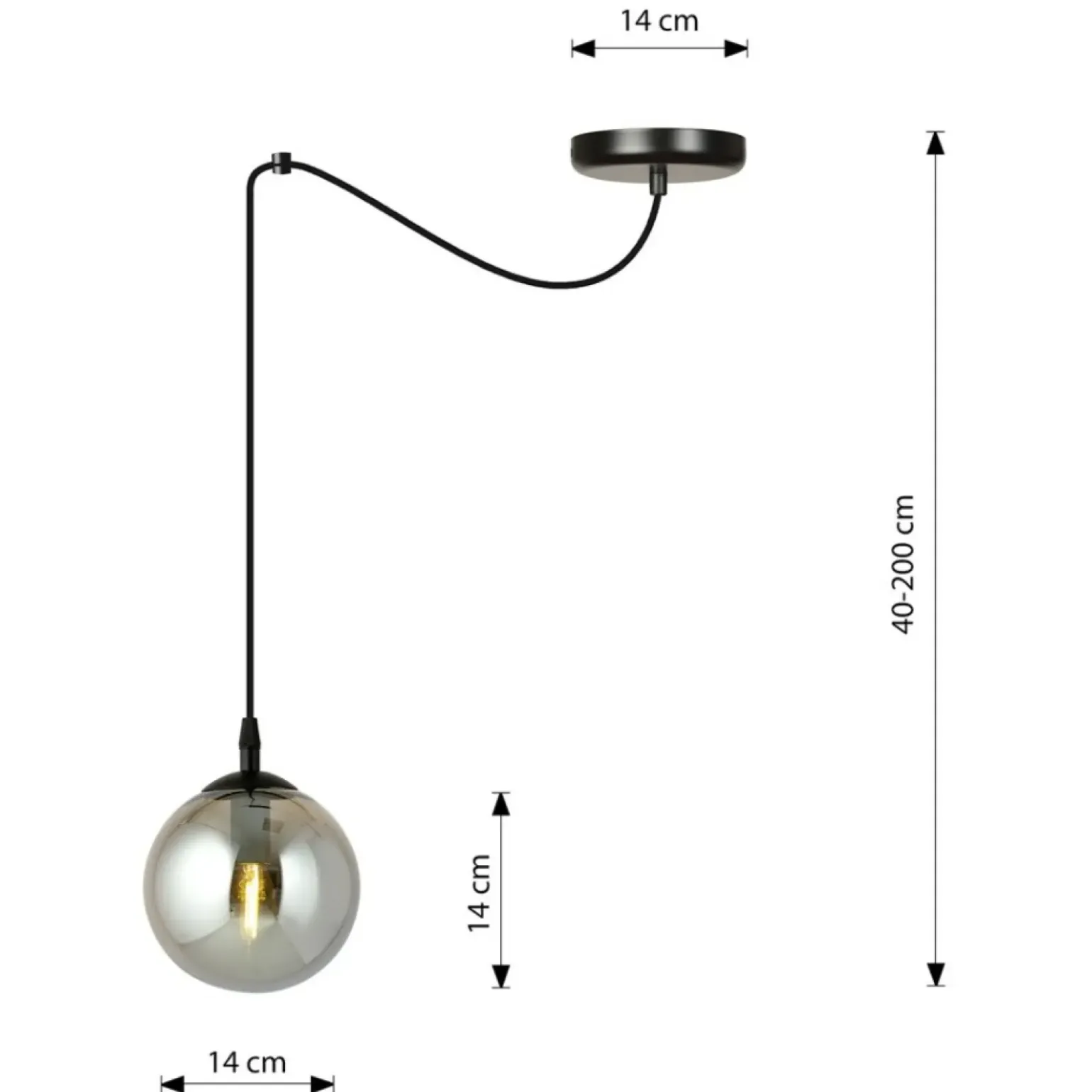 Cheap Prosta lampa wisząca z jedną grafitową kulą 937/1 | Kaja Oświetlenie Żyrandole Nowoczesne