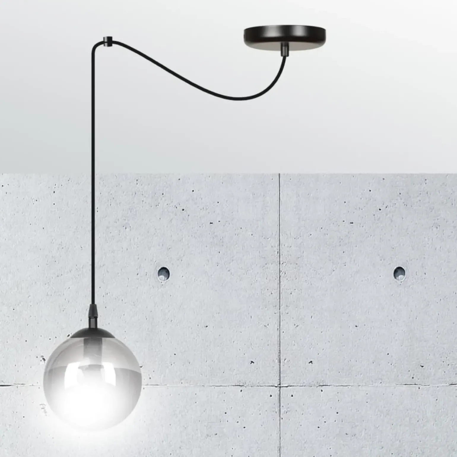 Cheap Prosta lampa wisząca z jedną grafitową kulą 937/1 | Kaja Oświetlenie Żyrandole Nowoczesne