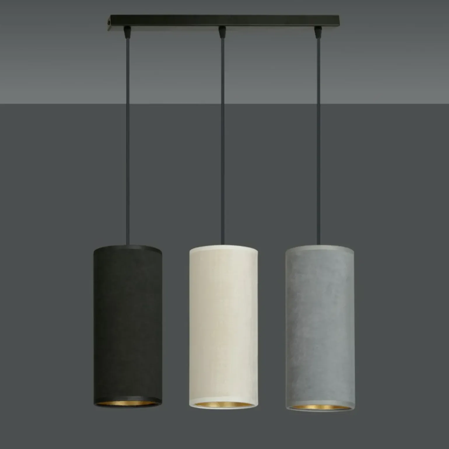 Clearance Prosta lampa wisząca z kolorowymi abażurami 1068/3 BENTE | Kaja Żyrandole Nowoczesne