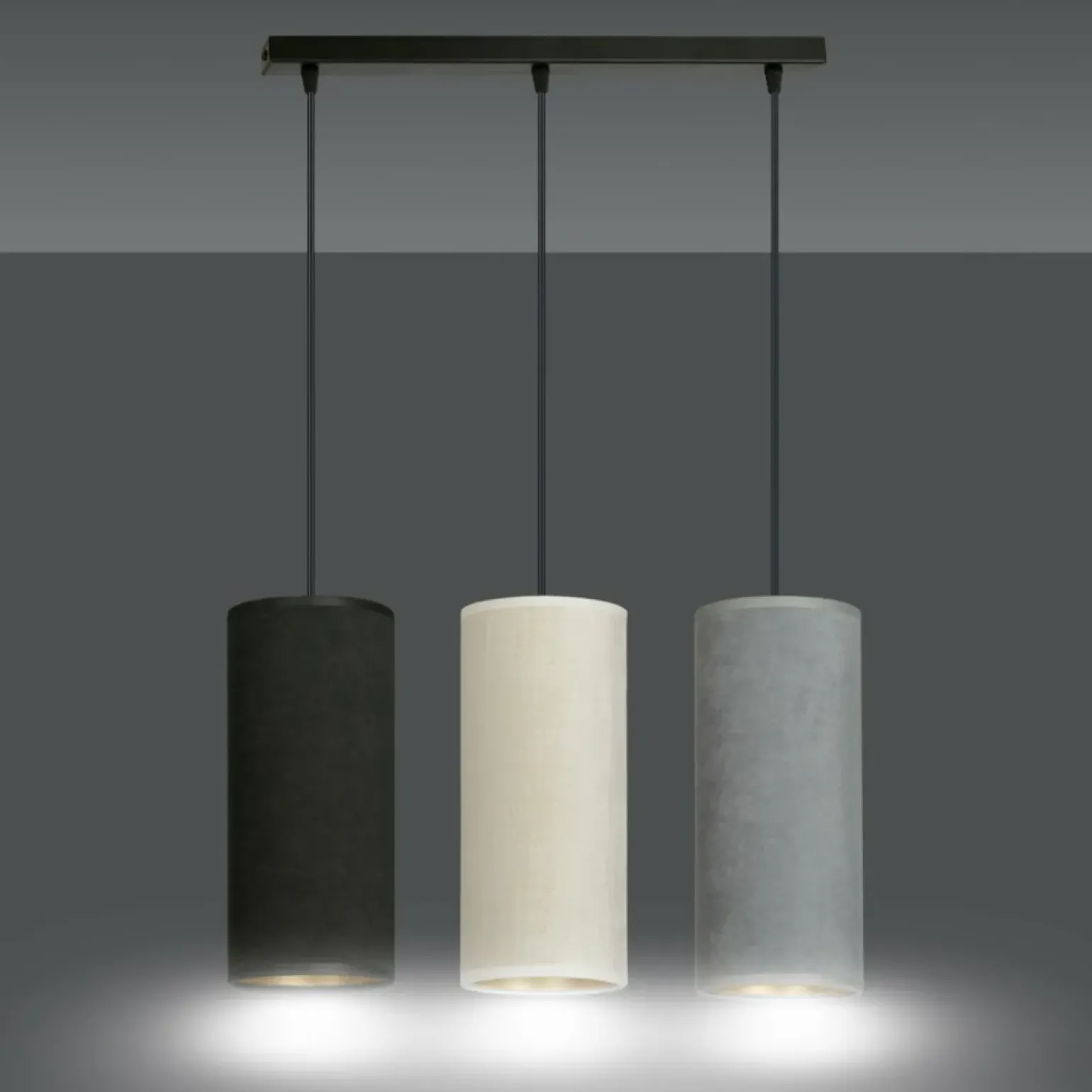 Clearance Prosta lampa wisząca z kolorowymi abażurami 1068/3 BENTE | Kaja Żyrandole Nowoczesne