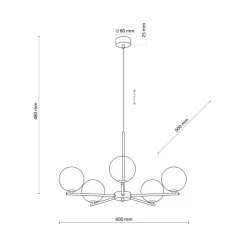 Cheap Prosta lampa wisząca z symetrycznymi ramionami TK 5728 z serii LARA Żyrandole Nowoczesne