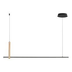 Flash Sale Prosta, ledowa lampa nad stół, dodatek drewna 22806M-WOOD CLAUD | Kaja Żyrandole Nowoczesne