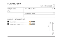 Sklep Kaja Prosta szara lampa ogrodowa słupek E27 AZ4358 SORANO | Kaja