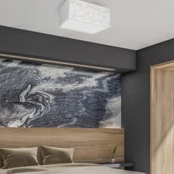 Sklep Kaja Prostokątna lampa sufitowa, zdobiony abażur MLP7304 z serii SENSO | Kaja Oświetl