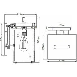 Sklep Kaja Prostopadłościenny kinkiet ogrodowy FE-GLENVIEW-M z serii GLENVIEW