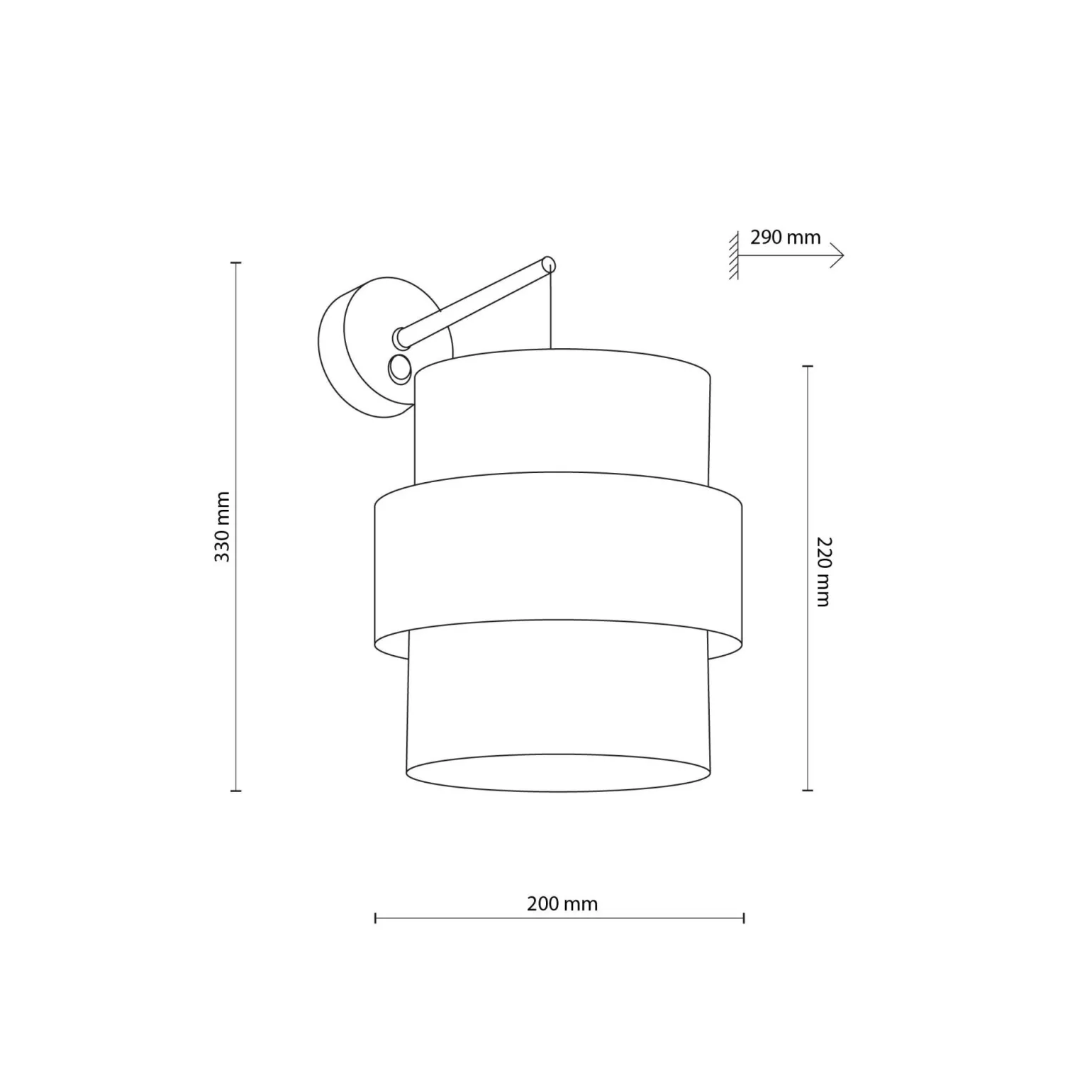 Sklep Kaja Prosty kinkiet z wiszącym abażurem TK 5956 CALISTO WHITE | Kaja