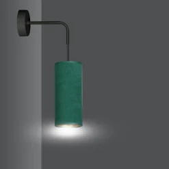 Sklep Kaja Prosty kinkiet z wąskim zielono-złotym abażurem 1058/K1 BENTE | Kaja