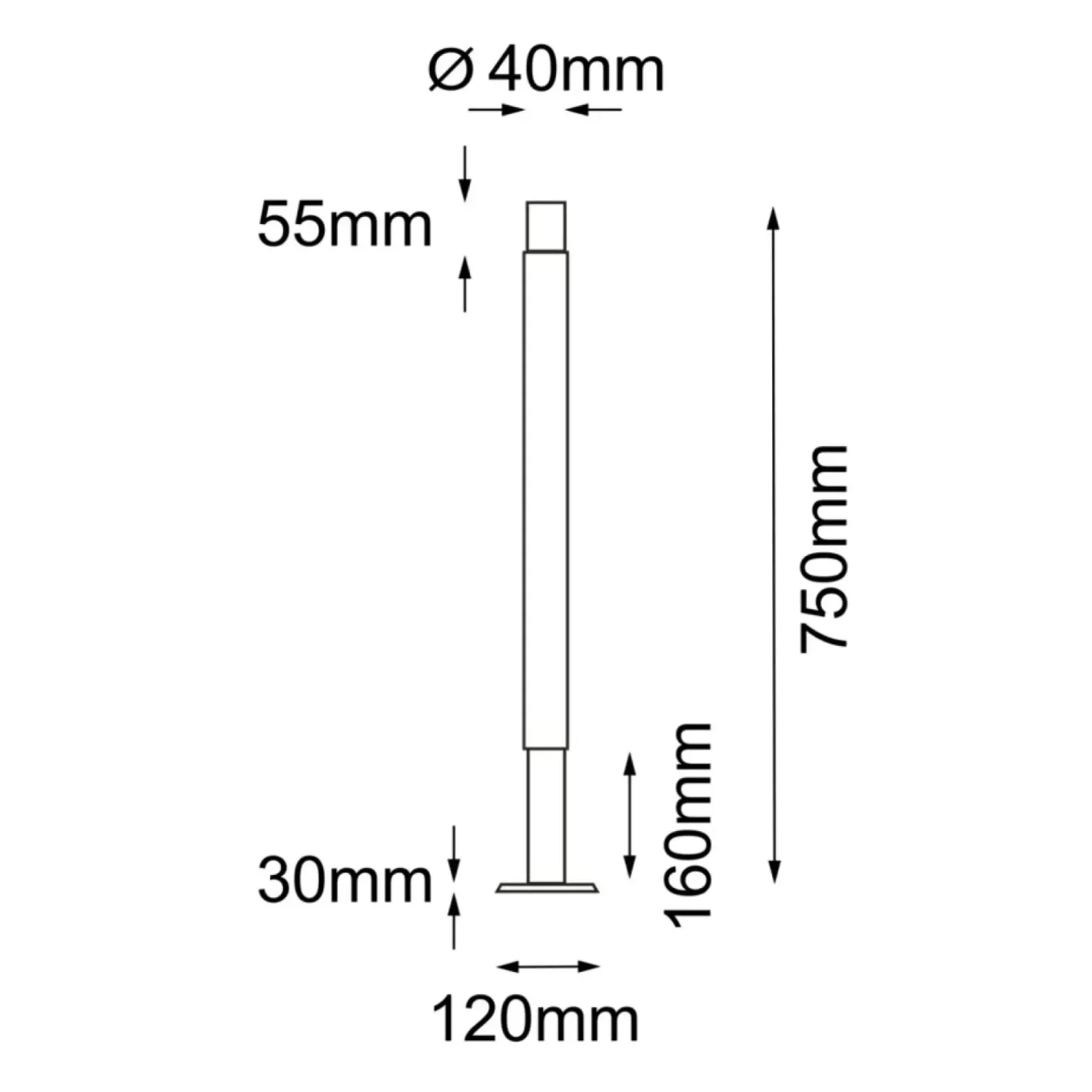 Sklep Kaja Prosty słupek ogrodowy, tuba na świetlówkę 75cm ANT 9903 NATSU | Kaja