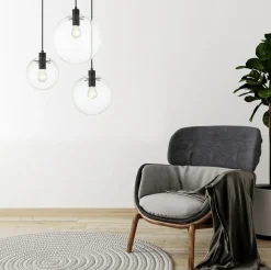 Store Przezroczysta kula na zwisie LP-004/1P M BK PUERTO | Kaja Oświetlenie Żyrandole Nowoczesne