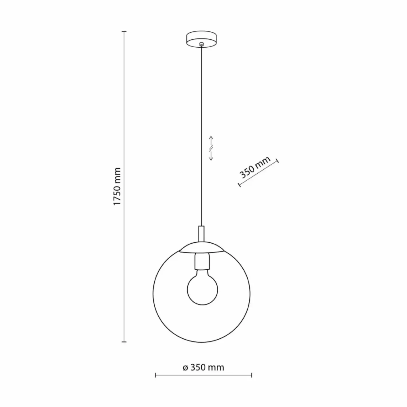 Best Przezroczysta kula na zwisie ⌀35cm TK 3268 ESME TRANSPARENT | Kaja Żyrandole Nowoczesne